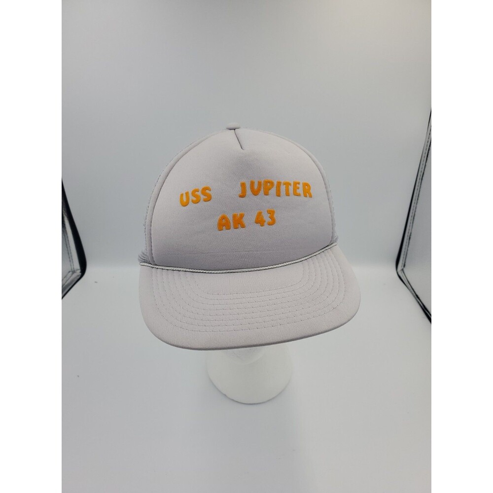 Vintage USS Jupiter AK-43 Navy Gray Snapback Trucker Hat Sportswear